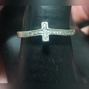 Dainty Silver Cross Ring 925